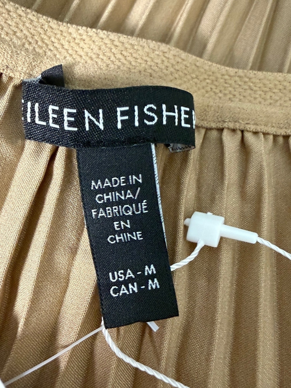 Eileen Fisher NWT M Biscuit Wool Silk Pleated Full Length Maxi Skirt MSRP $328 - Picture 5 of 6